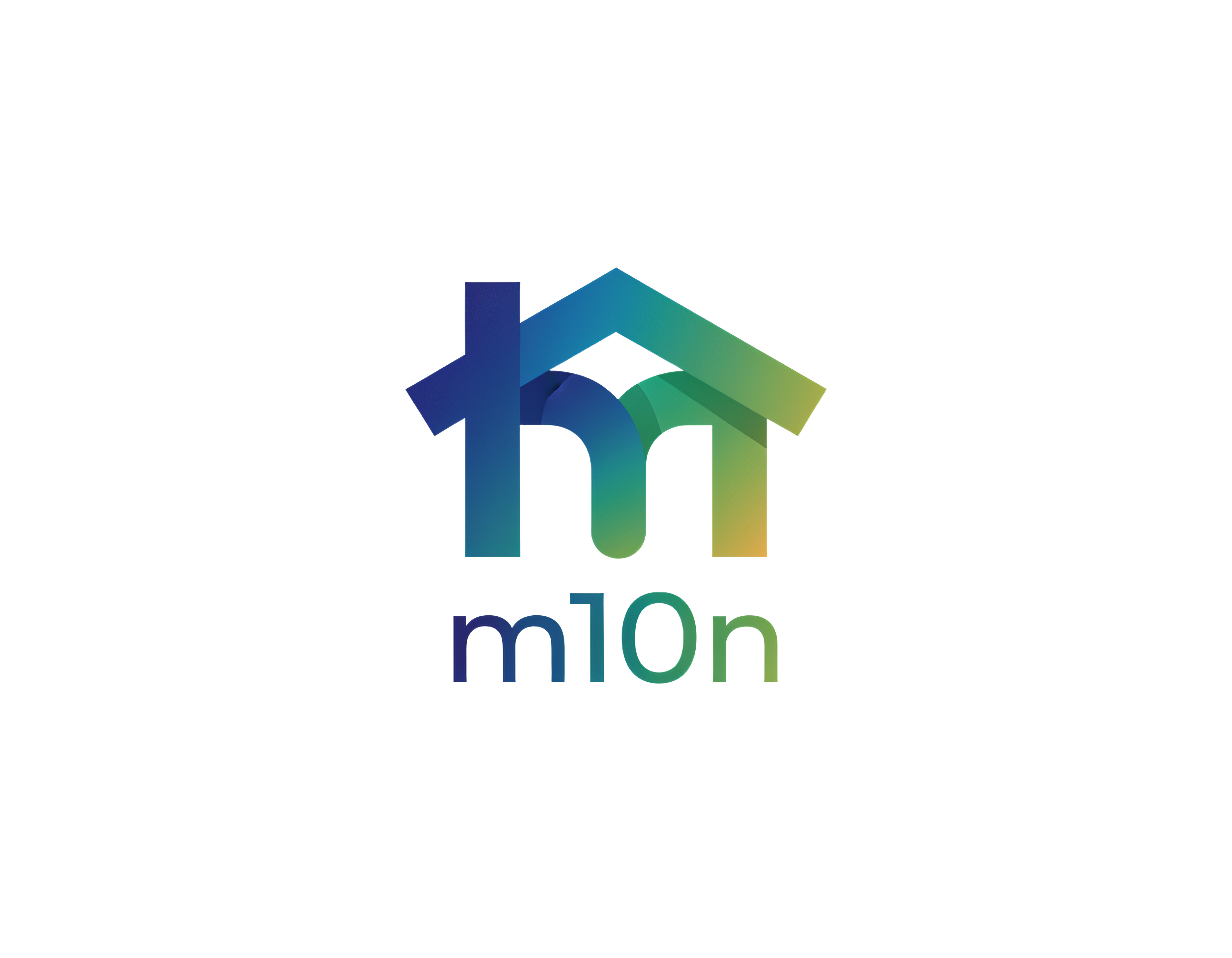 A logo for m10n in gradient professional style with smooth color transition...